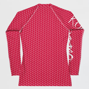 KOBOMO Fleur De Lis Rash Shirt UPF 50+ Crimson Red