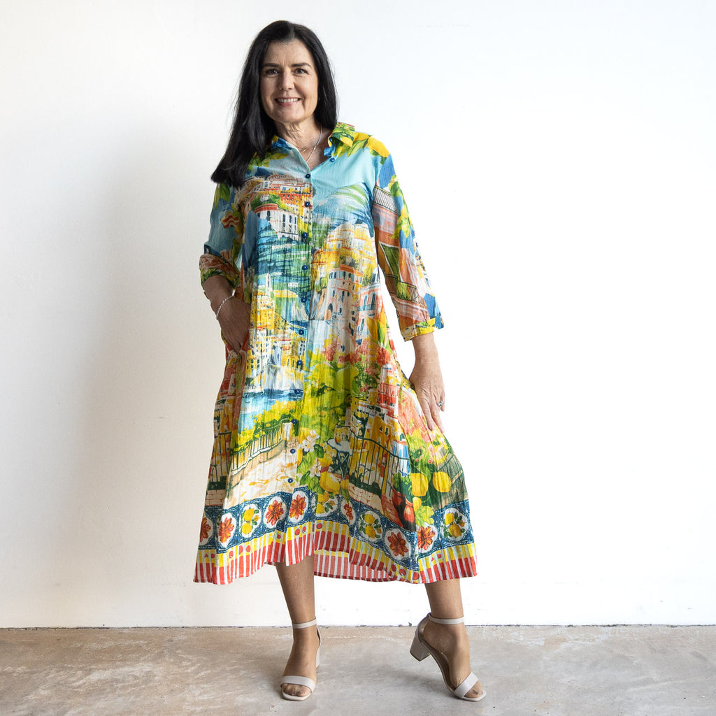 Kaftan Shirt Dress by Orientique Australia - Amalfi - 30182