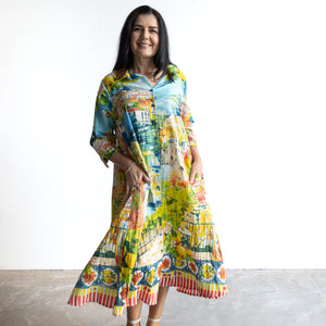 Kaftan Shirt Dress by Orientique Australia - Amalfi - 30182
