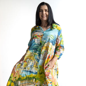 Kaftan Shirt Dress by Orientique Australia - Amalfi - 30182