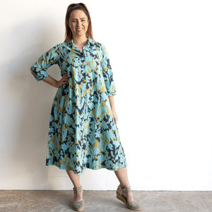 Resort Shirt Dress by Orientique Australia - Ikebana - 20135