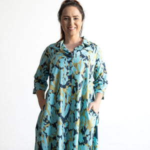 Resort Shirt Dress by Orientique Australia - Ikebana - 20135
