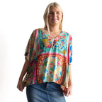 Kaftan Top - Foulard Fleurs - 62836
