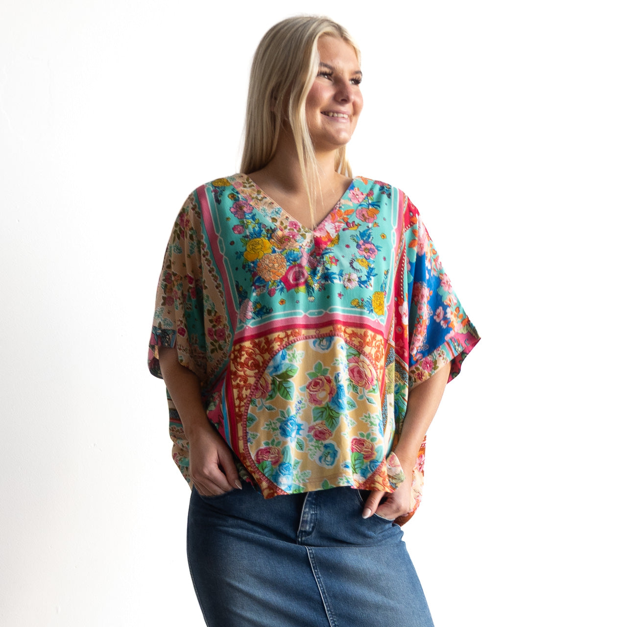 Kaftan Top - Foulard Fleurs - 62836