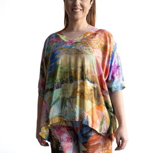 Silky Boxy Top by Orientique Australia - Scenic - 72567