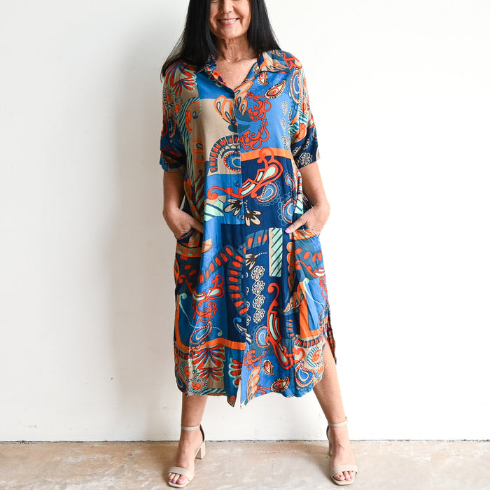 Kaftan Shirt Dress by Orientique Australia - Camps Bay - 30001