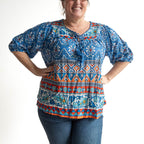 Keep It Light Cotton Blouse - Gujrat Blue