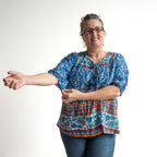 Keep It Light Cotton Blouse - Gujrat Blue