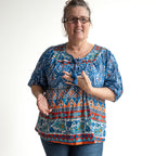 Keep It Light Cotton Blouse - Gujrat Blue