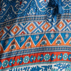 Gathered Cotton Maxi Dress - Gujrat Blue