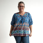 Keep It Light Cotton Blouse - Gujrat Blue