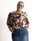 Keep It Light Cotton Blouse - Chocolate Flower