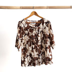 Keep It Light Cotton Blouse - Chocolate Flower