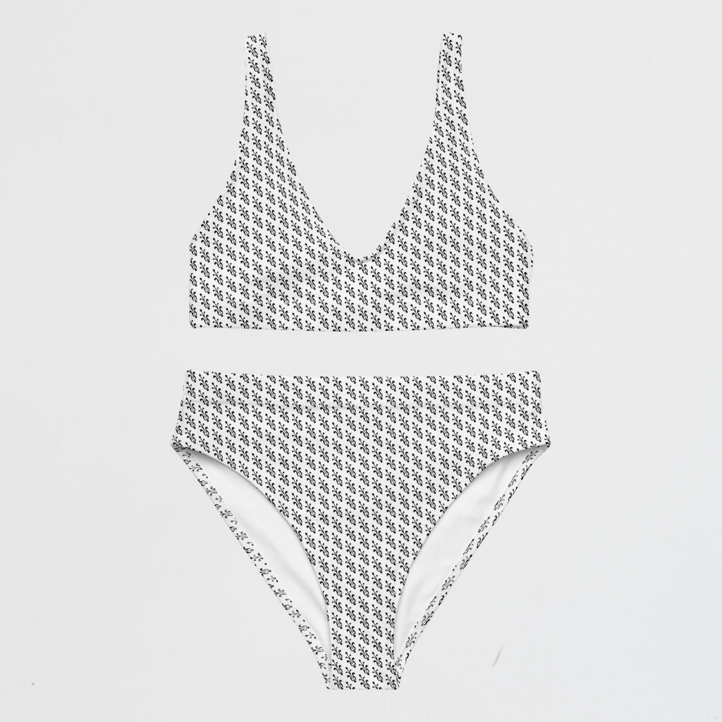 KOBOMO Fleur De Lis High Waist Bikini - White