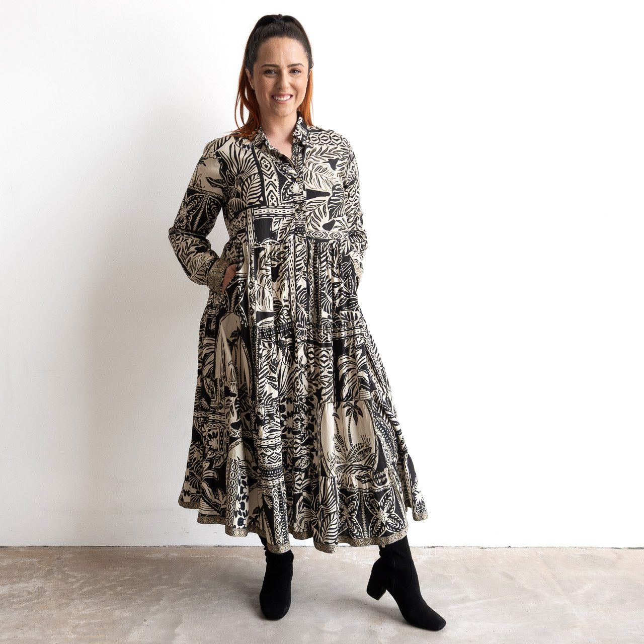 Layered Maxi Shirt Dress by Escape - Mallorca - 31080