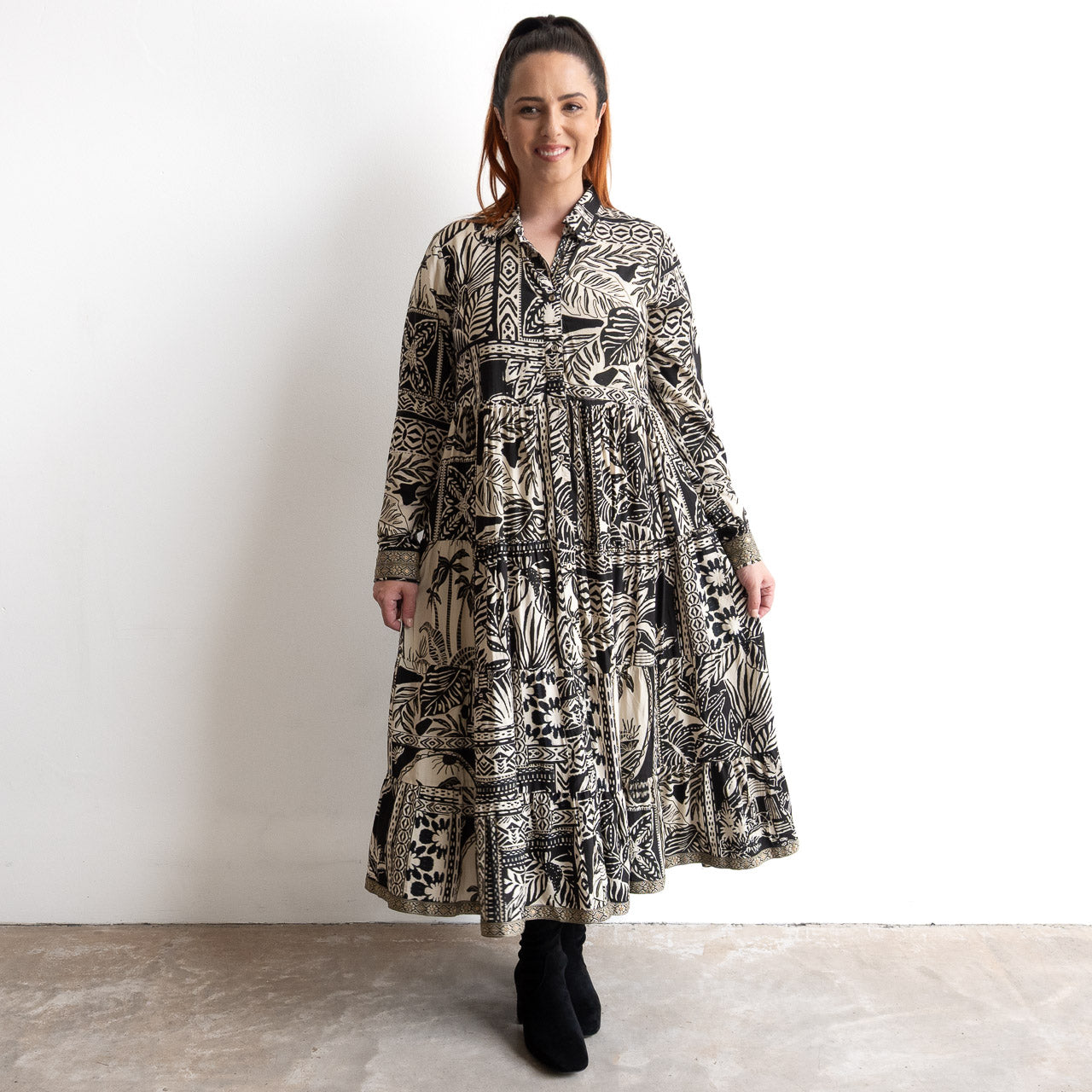 Layered Maxi Shirt Dress by Escape - Mallorca - 31080
