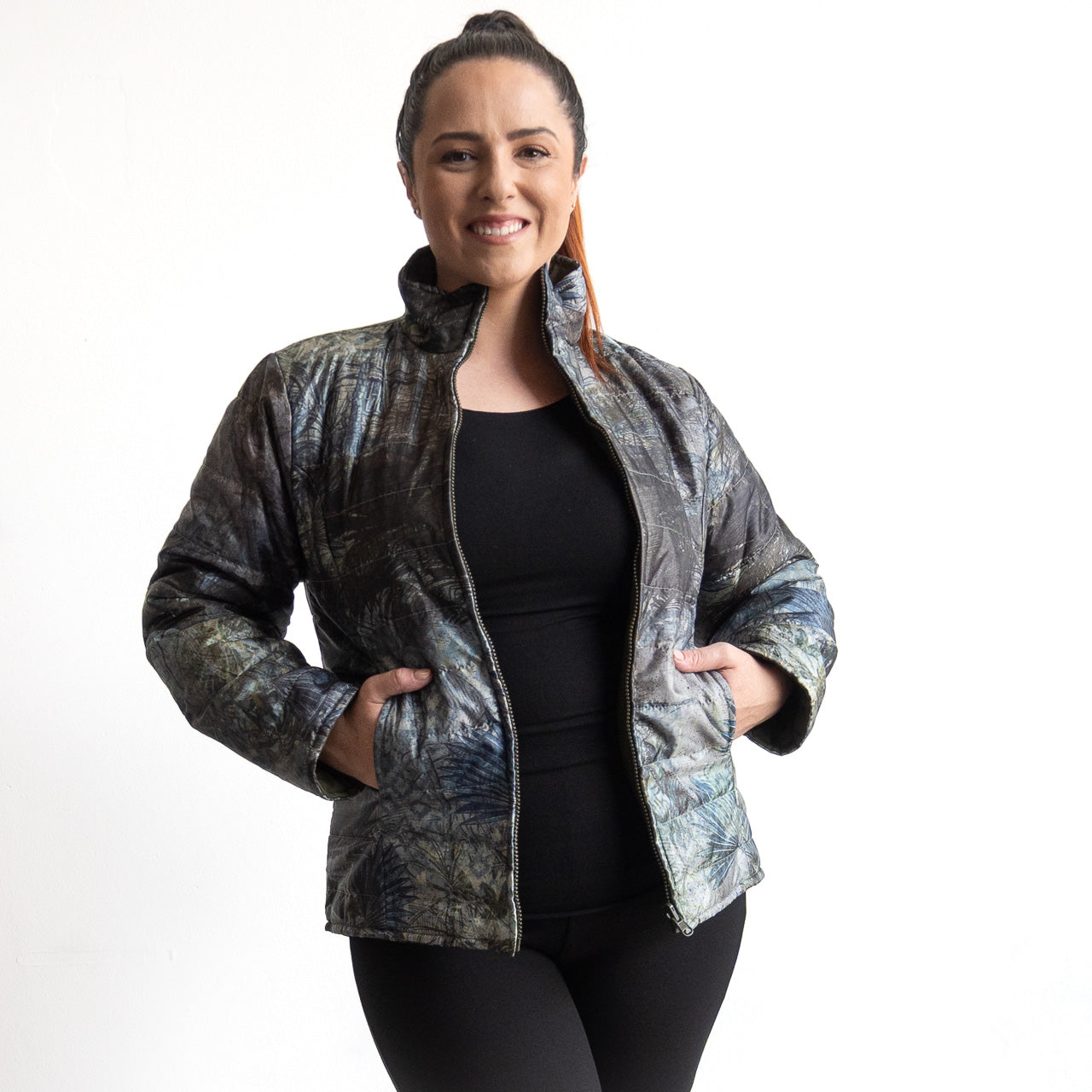 Like No Other Puffer Jacket by Orientique - Tropical Jungle - 3352