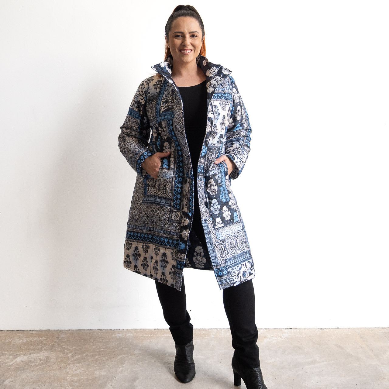 Like No Other Puffer Long Coat by Orientique - Bhadoi - 3353