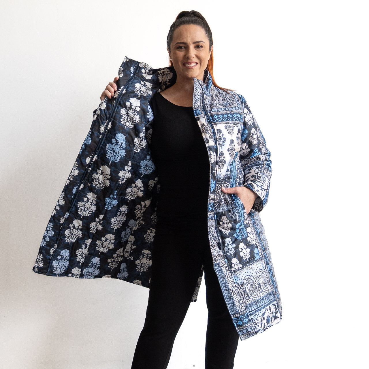 Like No Other Puffer Long Coat by Orientique - Bhadoi - 3353