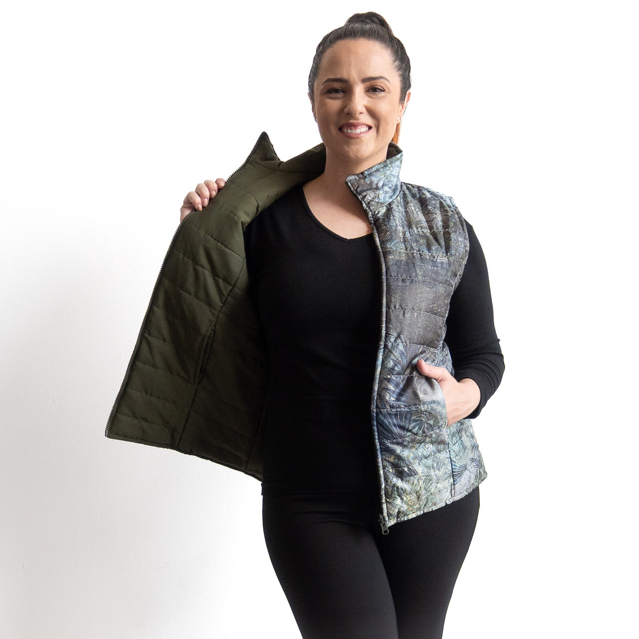 Like No Other Puffer Vest by Orientique - Tropical Jungle - 3351