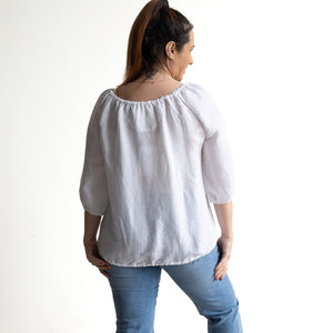 Linen Gather Blouse by Escape - 72551