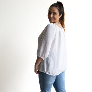Linen Gather Blouse by Escape - 72551