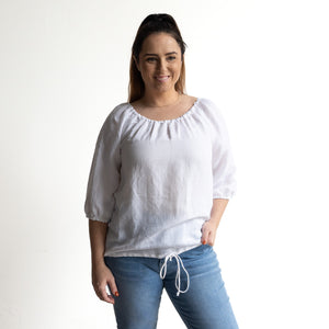 Linen Gather Blouse by Escape - 72551