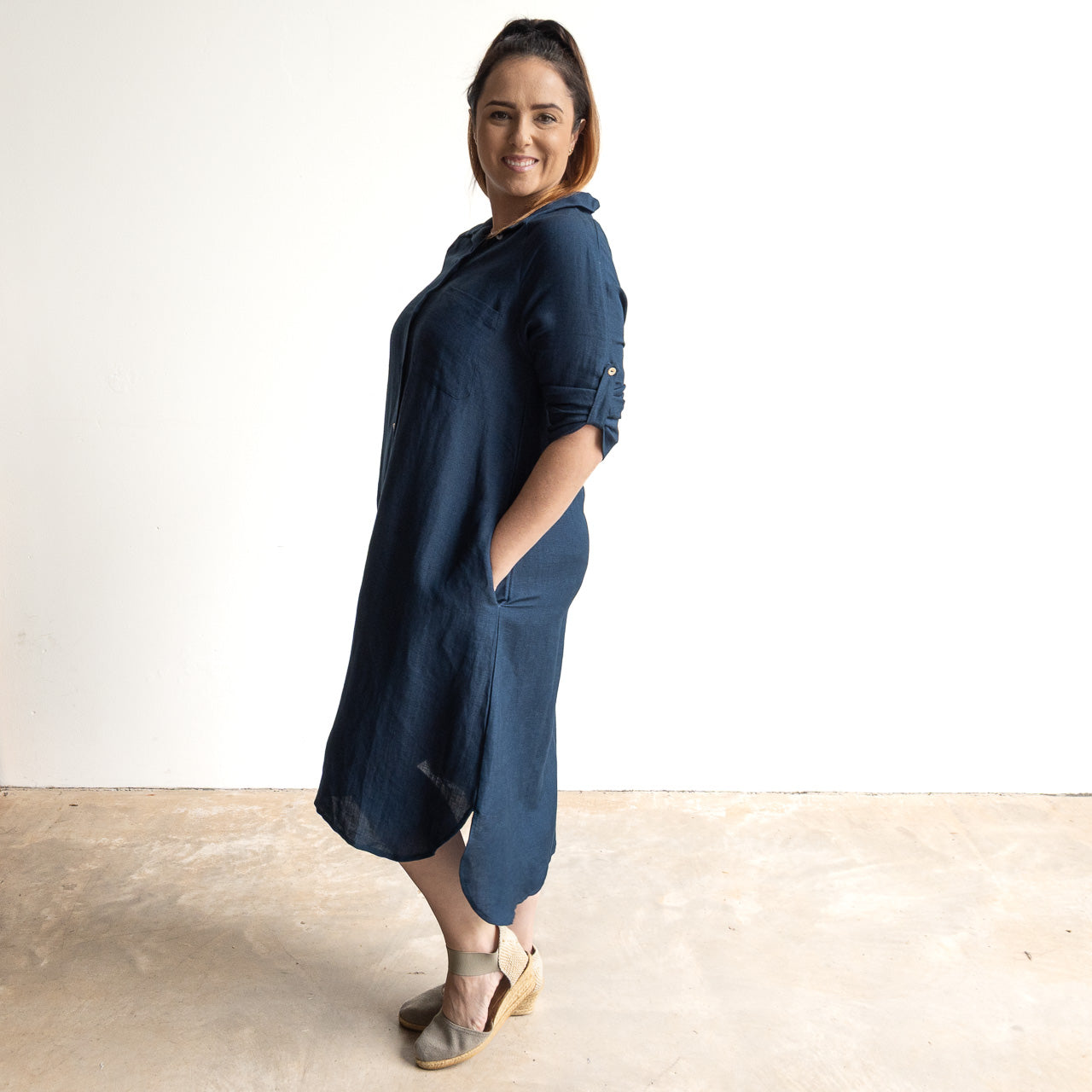 Linen Shirt Dress by Escape - 71583