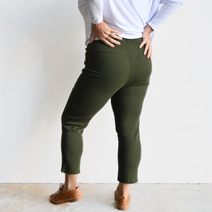 A New Day Olive Green High Rise Straight Leg Cropped Pants Size 12