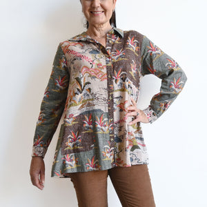 Long Sleeve Pocket Shirt by Orientique Australia - Mikado - 22959