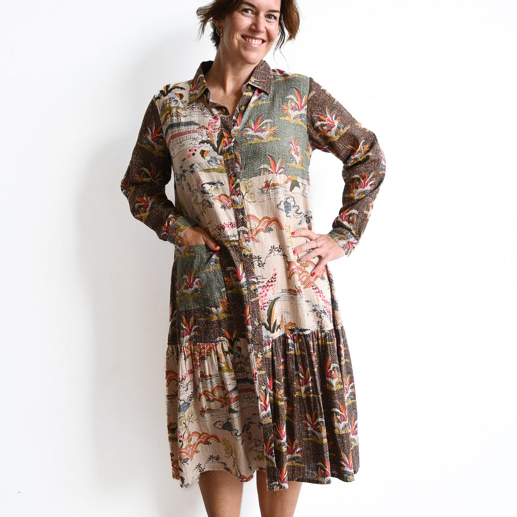 Long Sleeve Shirt Dress by Orientique Australia - Mikado - 21106