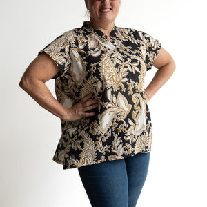 Loose Fit Cotton Tunic Top by KOBOMO - Paisley Nouveau