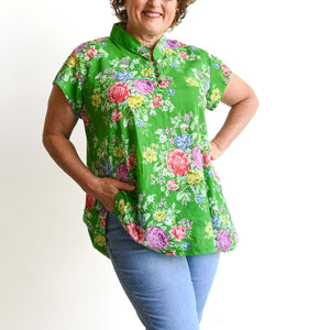 Loose Fit Cotton Tunic Top by KOBOMO - Peony
