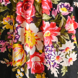 Loose Fit Cotton Tunic Top by KOBOMO - Vintage Flora