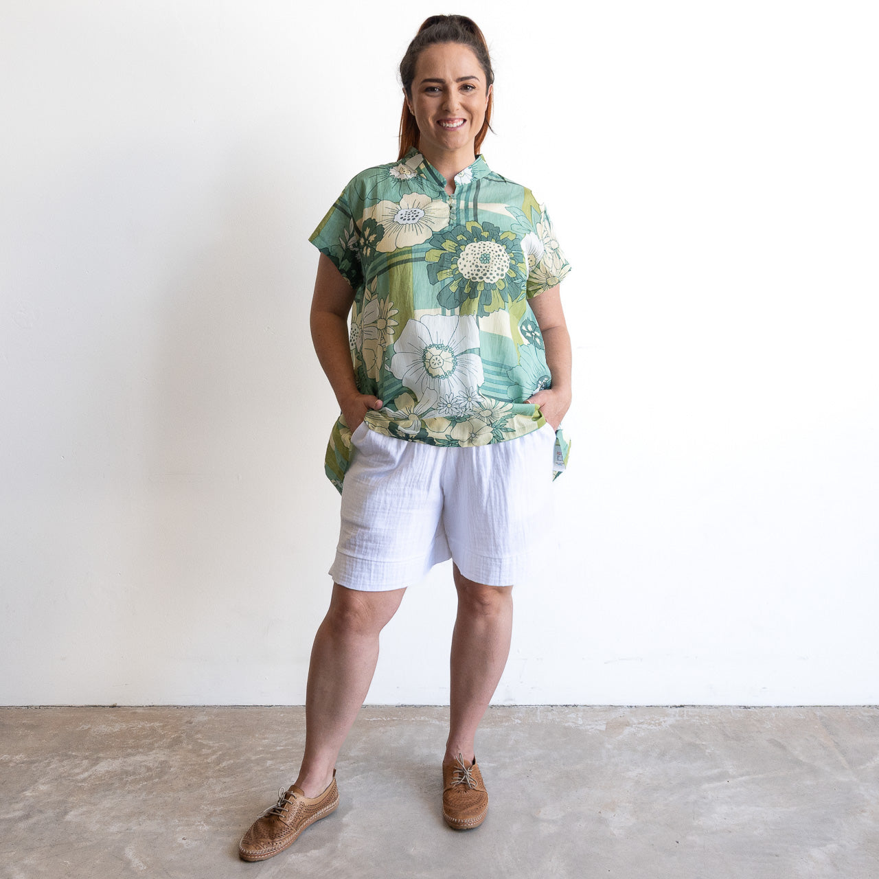 Loose Fit Cotton Tunic Top by KOBOMO - Petal and Plaid