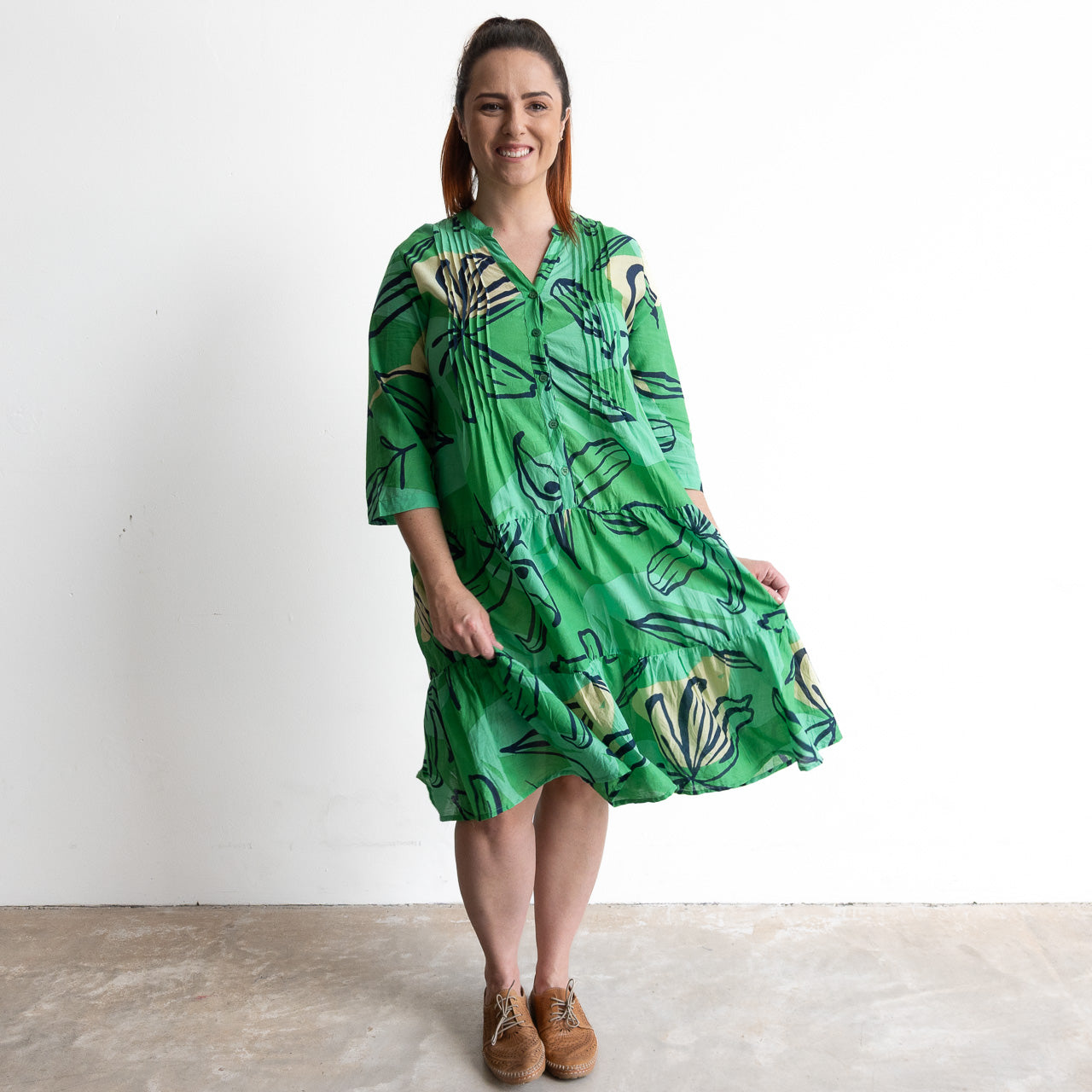 Mandarin Sundress - Tigerlily Green