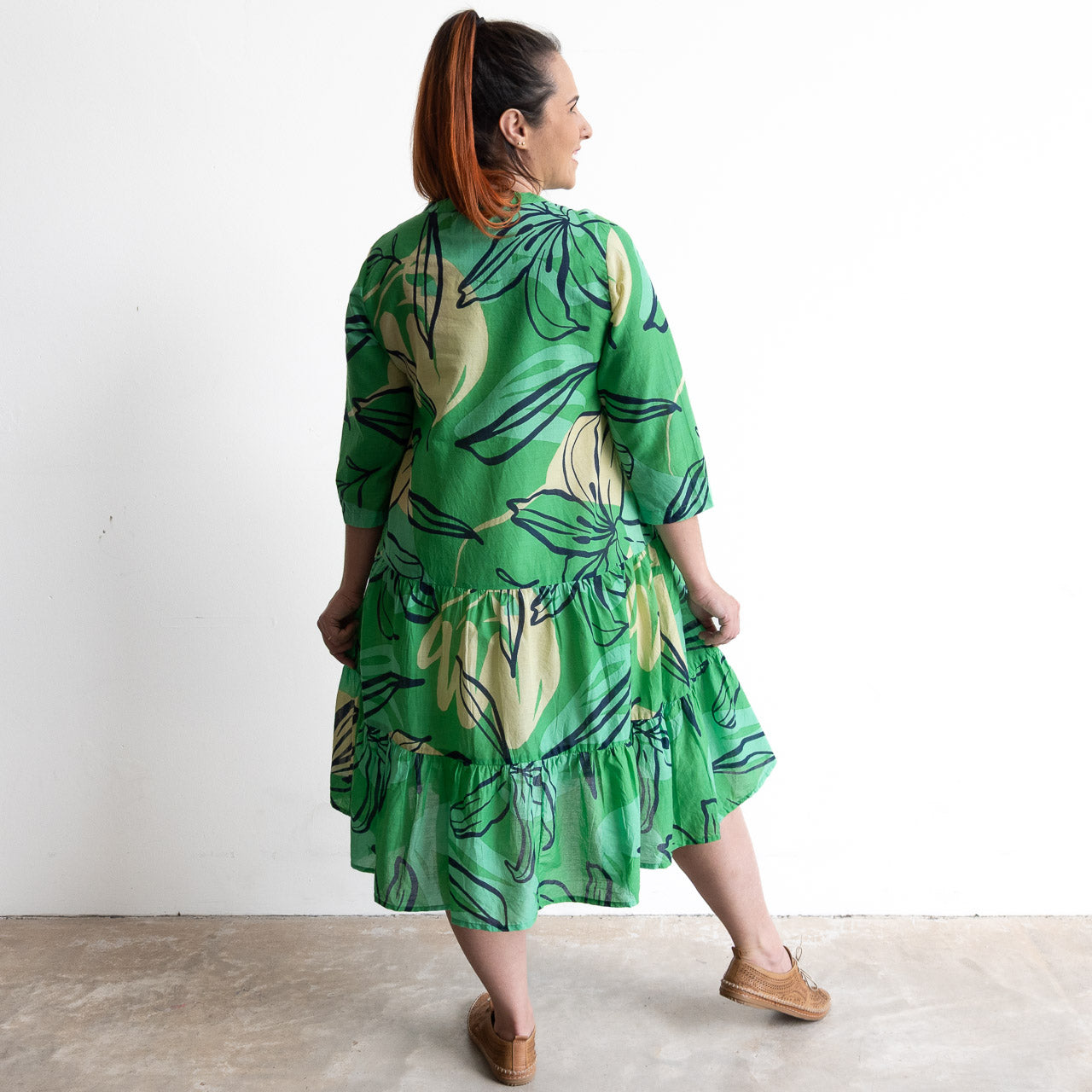 Mandarin Sundress - Tigerlily Green KOBOMO Mandarin Sundress - Tigerlily Green KOBOMO