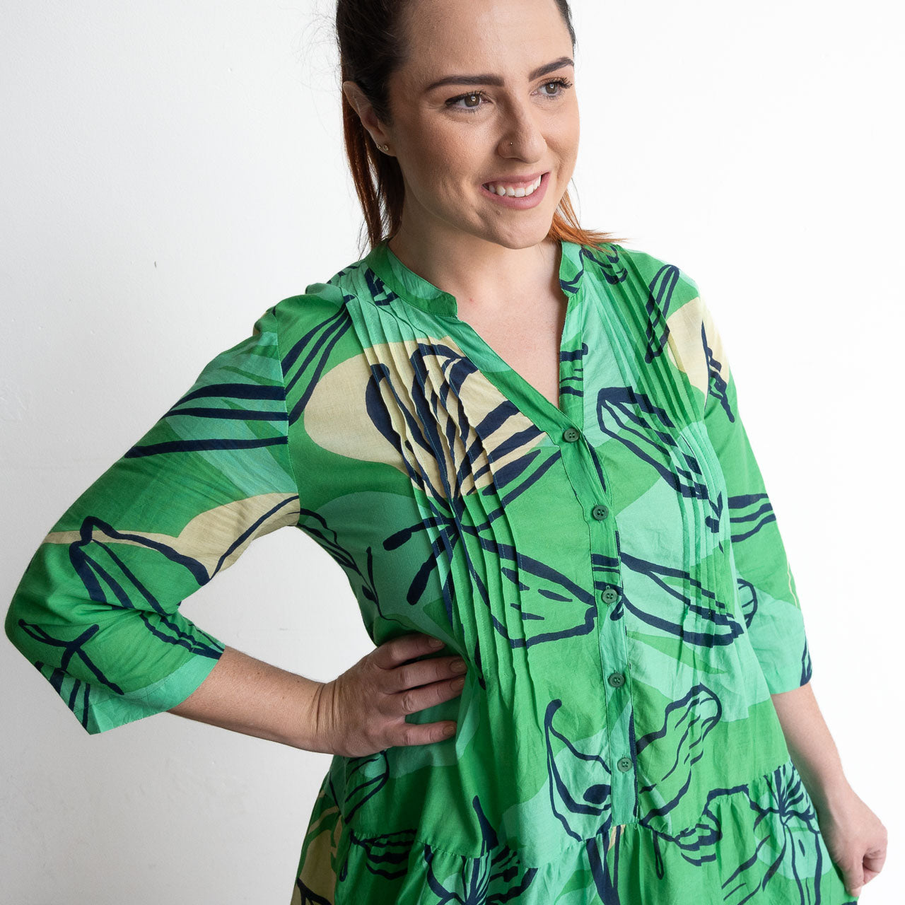 Mandarin Sundress - Tigerlily Green