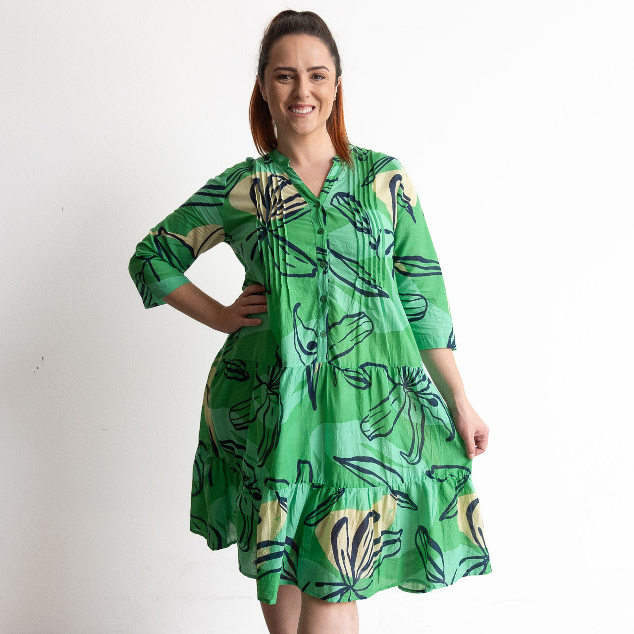 Mandarin Sundress - Tigerlily Green