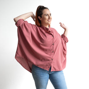 Mandarin Cape Blouse by KOBOMO Cotton Classics