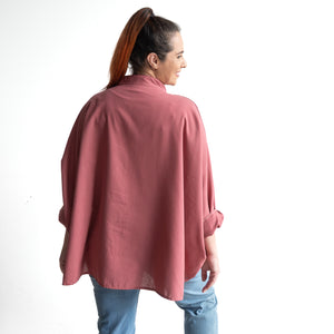 Mandarin Cape Blouse by KOBOMO Cotton Classics
