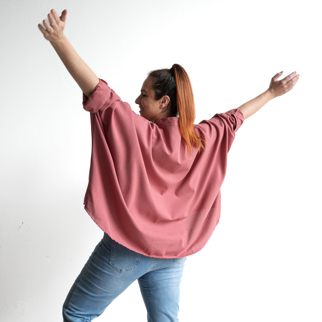 Mandarin Cape Blouse by KOBOMO Cotton Classics