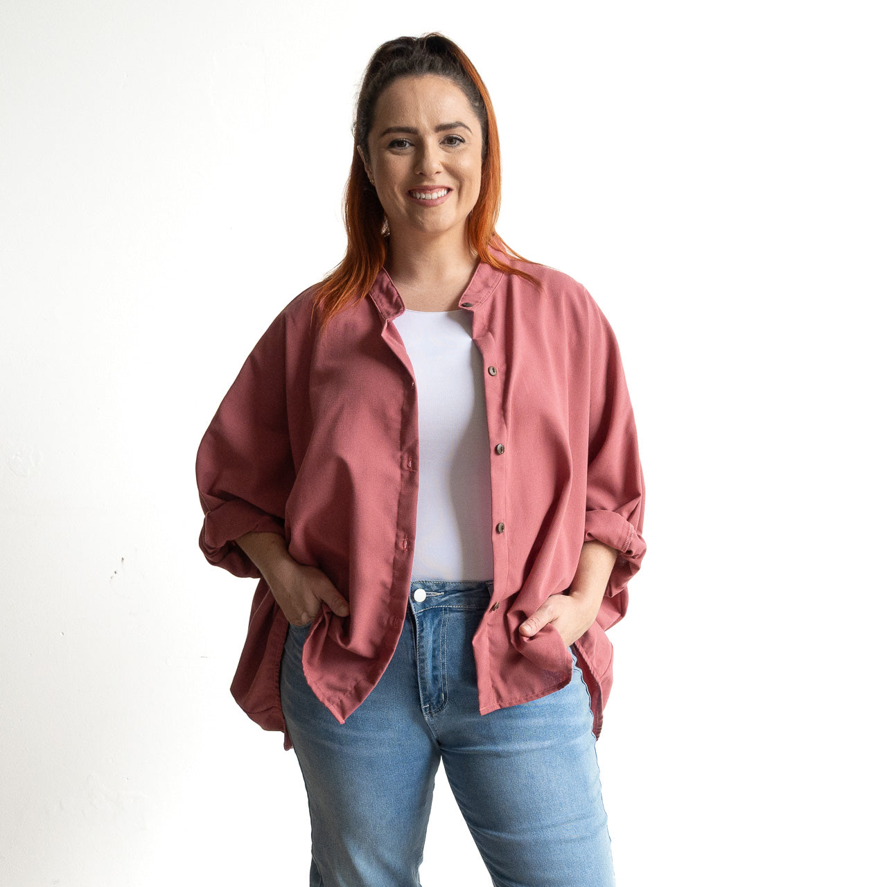 Mandarin Cape Blouse by KOBOMO Cotton Classics