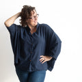 Mandarin Cape Blouse by KOBOMO Cotton Classics