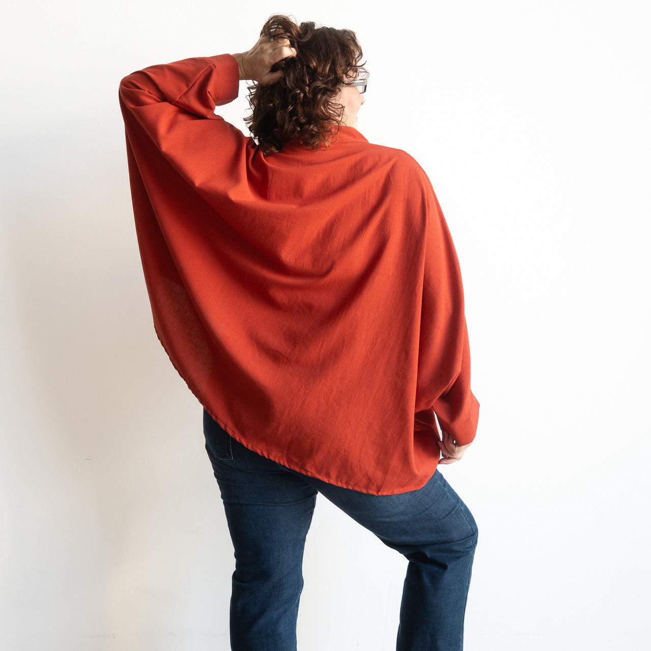 Mandarin Cape Blouse by KOBOMO Cotton Classics