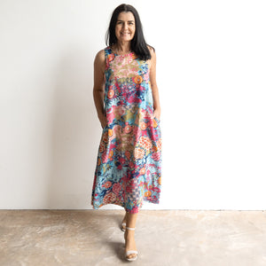 Midi Shift Dress by Orientique Australia - Ikebana - 20142