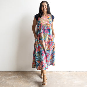 Midi Shift Dress by Orientique Australia - Ikebana - 20142