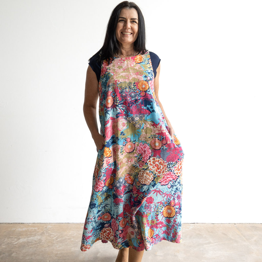 Midi Shift Dress by Orientique Australia - Ikebana - 20142