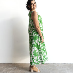 Midi Shift Dress by Orientique Australia - Suriname Green - 40171