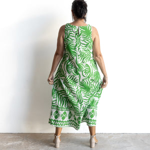 Midi Shift Dress by Orientique Australia - Suriname Green - 40171